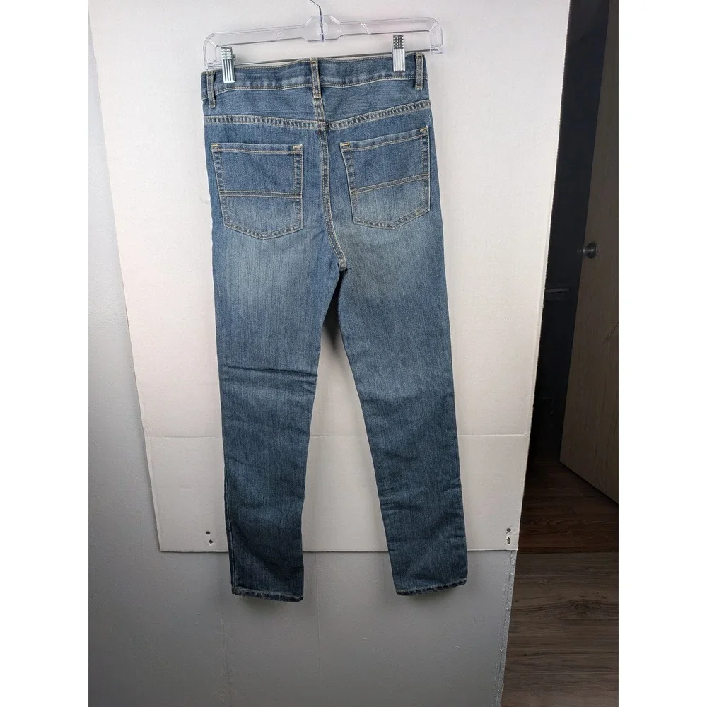 The Childrens Place Kids Skinny Jeans Medium Wash Denim Adjustable Waist Size 12